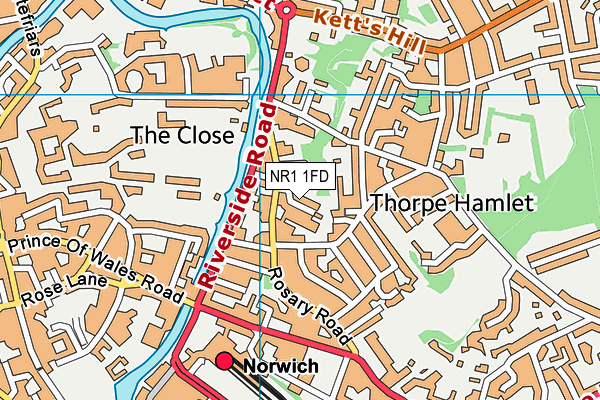 NR1 1FD map - OS VectorMap District (Ordnance Survey)