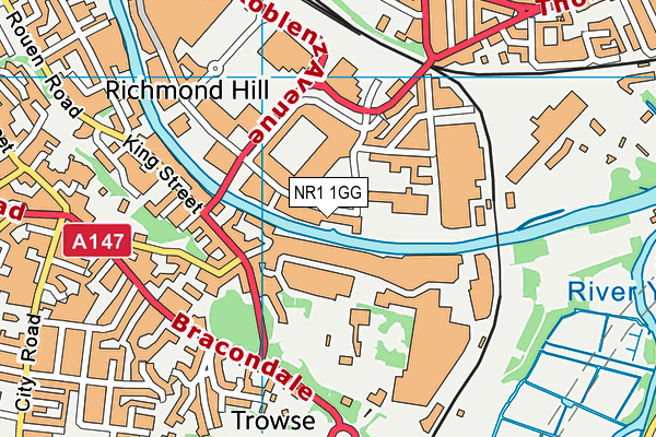 NR1 1GG map - OS VectorMap District (Ordnance Survey)