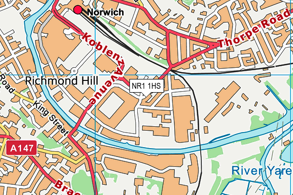 NR1 1HS map - OS VectorMap District (Ordnance Survey)