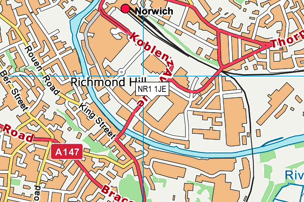 Norwich City Fc (Carrow Road) map (NR1 1JE) - OS VectorMap District (Ordnance Survey)