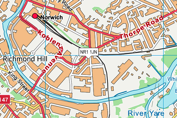 NR1 1JN map - OS VectorMap District (Ordnance Survey)