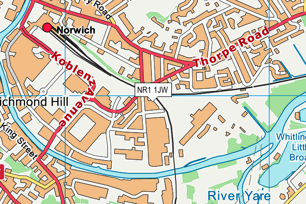 NR1 1JW map - OS VectorMap District (Ordnance Survey)