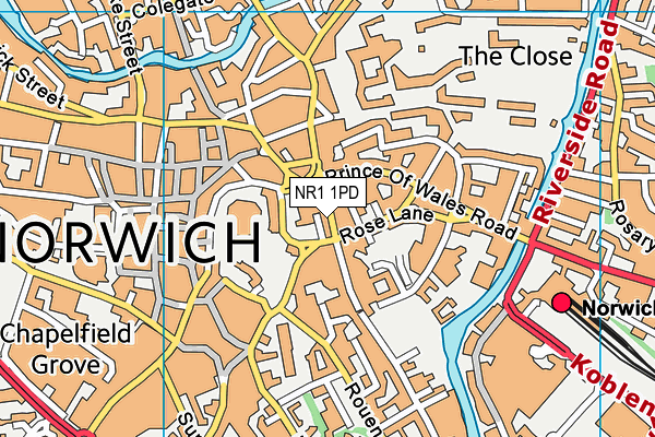 NR1 1PD map - OS VectorMap District (Ordnance Survey)