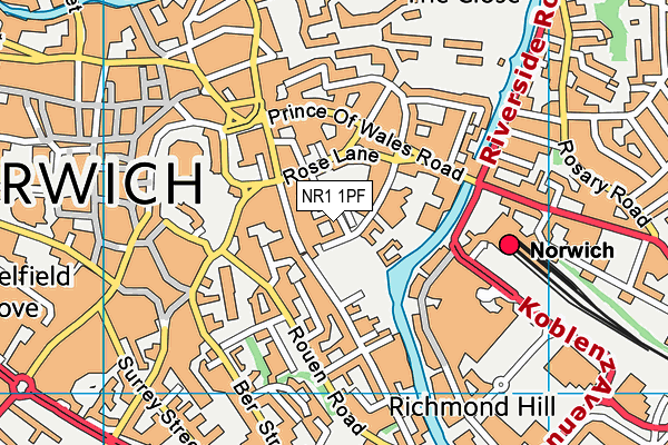 NR1 1PF map - OS VectorMap District (Ordnance Survey)