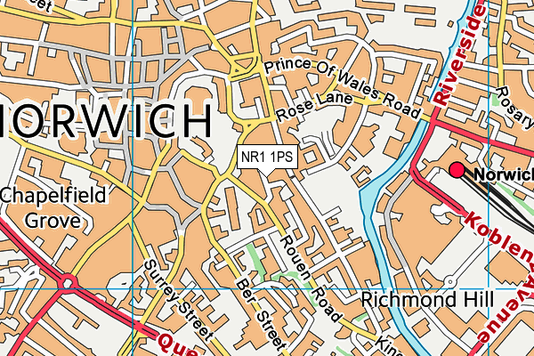 NR1 1PS map - OS VectorMap District (Ordnance Survey)