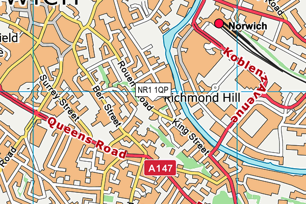 NR1 1QP map - OS VectorMap District (Ordnance Survey)