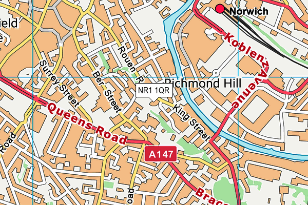 NR1 1QR map - OS VectorMap District (Ordnance Survey)