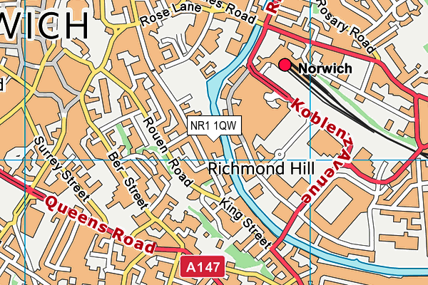 NR1 1QW map - OS VectorMap District (Ordnance Survey)