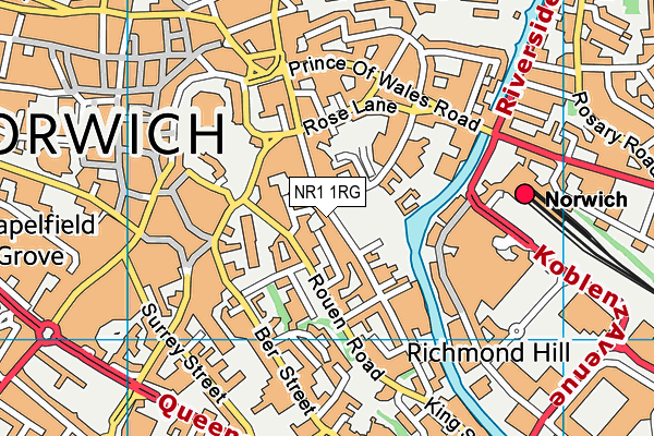 NR1 1RG map - OS VectorMap District (Ordnance Survey)
