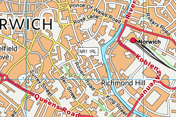 NR1 1RL map - OS VectorMap District (Ordnance Survey)