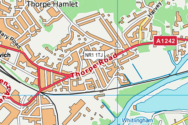 NR1 1TJ map - OS VectorMap District (Ordnance Survey)