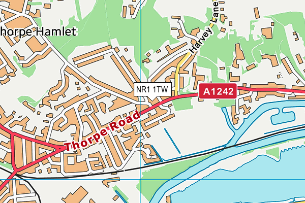 NR1 1TW map - OS VectorMap District (Ordnance Survey)