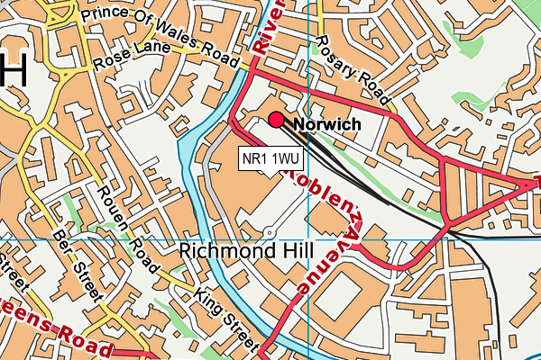 NR1 1WU map - OS VectorMap District (Ordnance Survey)