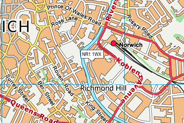 Puregym (Norwich Riverside) map (NR1 1WX) - OS VectorMap District (Ordnance Survey)