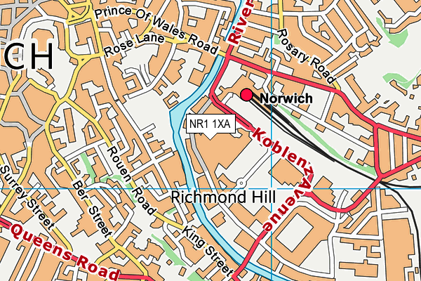 NR1 1XA map - OS VectorMap District (Ordnance Survey)