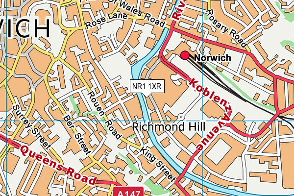 NR1 1XR map - OS VectorMap District (Ordnance Survey)