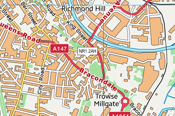 NR1 2AH map - OS VectorMap District (Ordnance Survey)