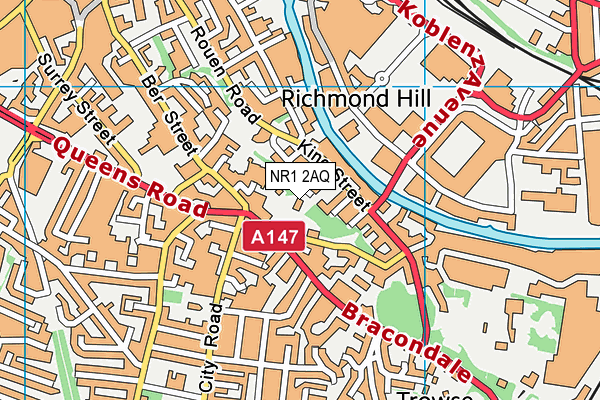 NR1 2AQ map - OS VectorMap District (Ordnance Survey)