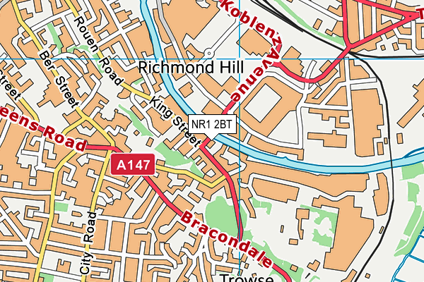 NR1 2BT map - OS VectorMap District (Ordnance Survey)