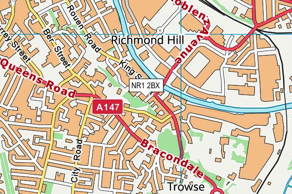 NR1 2BX map - OS VectorMap District (Ordnance Survey)