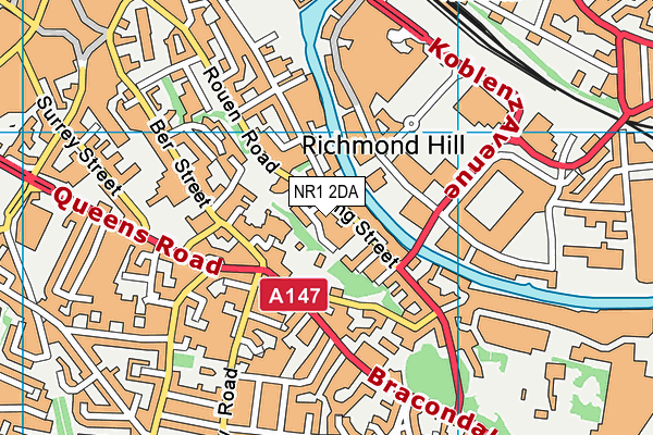 NR1 2DA map - OS VectorMap District (Ordnance Survey)