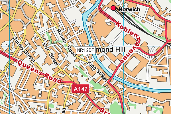 NR1 2DF map - OS VectorMap District (Ordnance Survey)