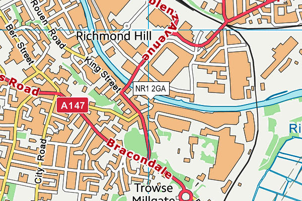 NR1 2GA map - OS VectorMap District (Ordnance Survey)