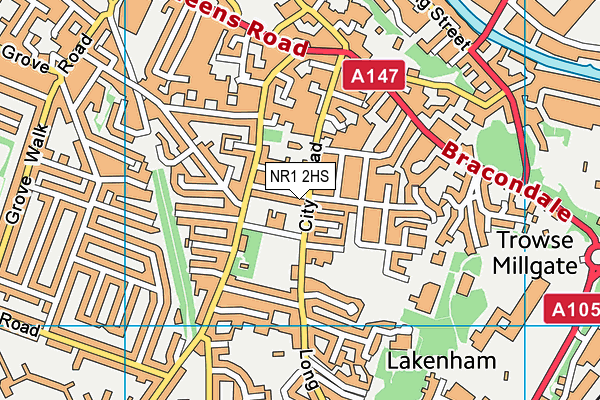 NR1 2HS map - OS VectorMap District (Ordnance Survey)