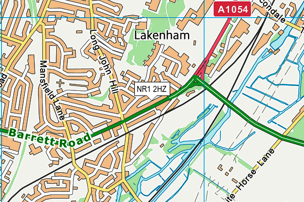 NR1 2HZ map - OS VectorMap District (Ordnance Survey)