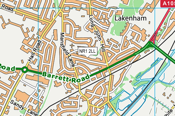 NR1 2LL map - OS VectorMap District (Ordnance Survey)