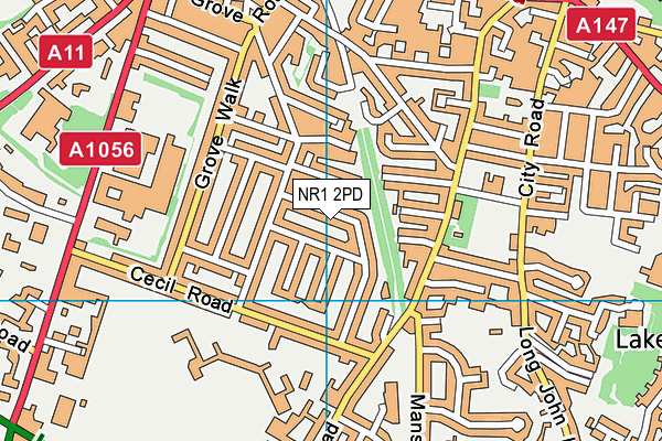 NR1 2PD map - OS VectorMap District (Ordnance Survey)
