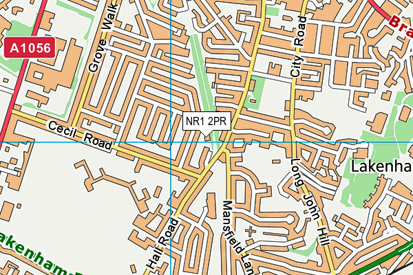 NR1 2PR map - OS VectorMap District (Ordnance Survey)