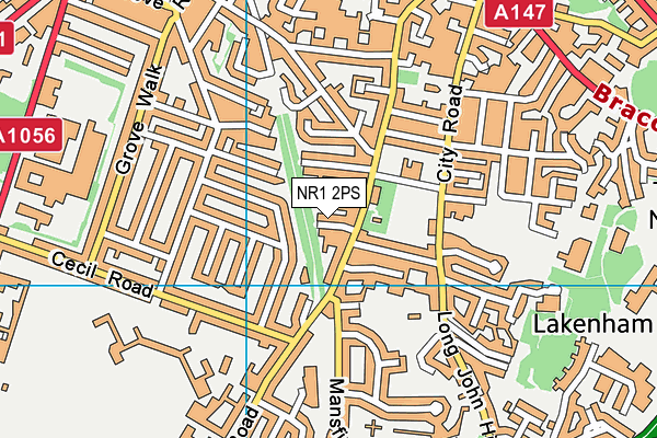 NR1 2PS map - OS VectorMap District (Ordnance Survey)
