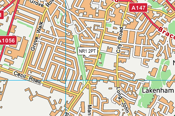 NR1 2PT map - OS VectorMap District (Ordnance Survey)