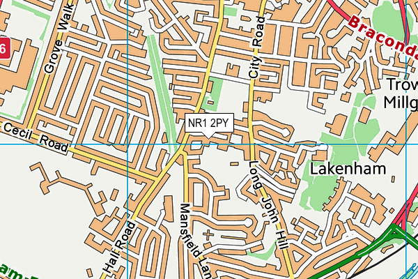 NR1 2PY map - OS VectorMap District (Ordnance Survey)