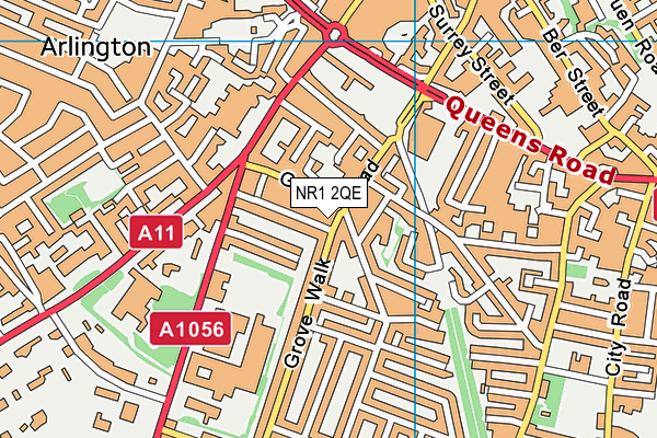 NR1 2QE map - OS VectorMap District (Ordnance Survey)