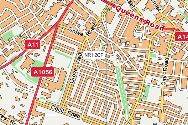 NR1 2QP map - OS VectorMap District (Ordnance Survey)