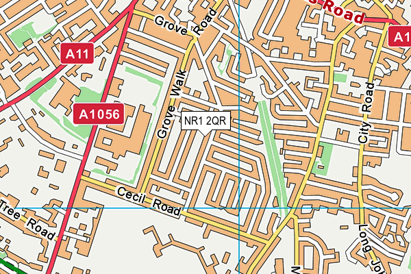 NR1 2QR map - OS VectorMap District (Ordnance Survey)