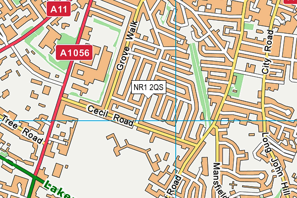 NR1 2QS map - OS VectorMap District (Ordnance Survey)