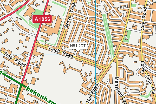 NR1 2QT map - OS VectorMap District (Ordnance Survey)