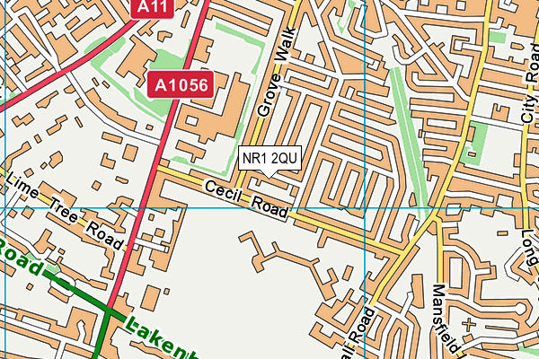 NR1 2QU map - OS VectorMap District (Ordnance Survey)