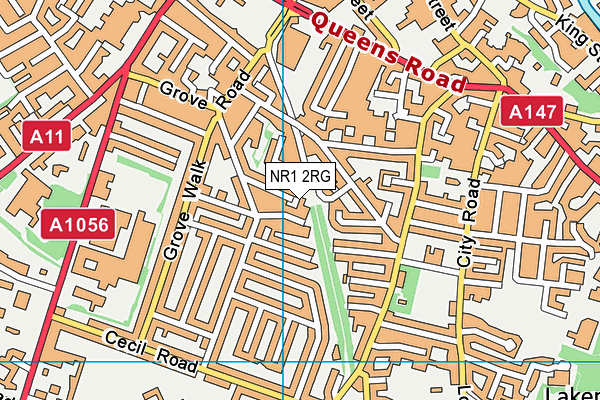 NR1 2RG map - OS VectorMap District (Ordnance Survey)