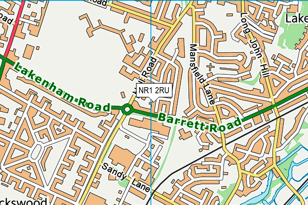 NR1 2RU map - OS VectorMap District (Ordnance Survey)