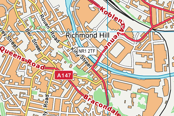 NR1 2TF map - OS VectorMap District (Ordnance Survey)