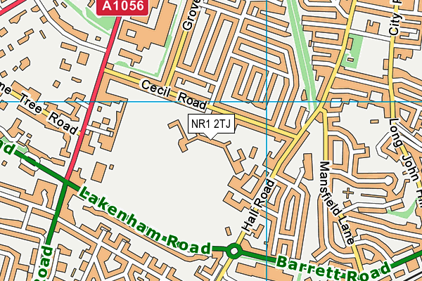 NR1 2TJ map - OS VectorMap District (Ordnance Survey)
