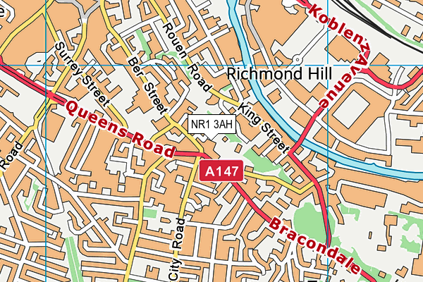 NR1 3AH map - OS VectorMap District (Ordnance Survey)