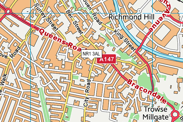 NR1 3AL map - OS VectorMap District (Ordnance Survey)