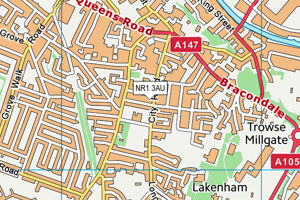 NR1 3AU map - OS VectorMap District (Ordnance Survey)