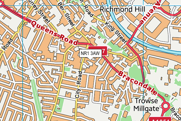 NR1 3AW map - OS VectorMap District (Ordnance Survey)