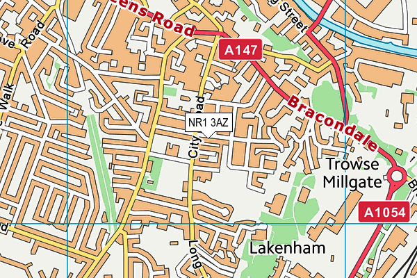 Lakenham Sports & Leisure Centre (Closed) map (NR1 3AZ) - OS VectorMap District (Ordnance Survey)